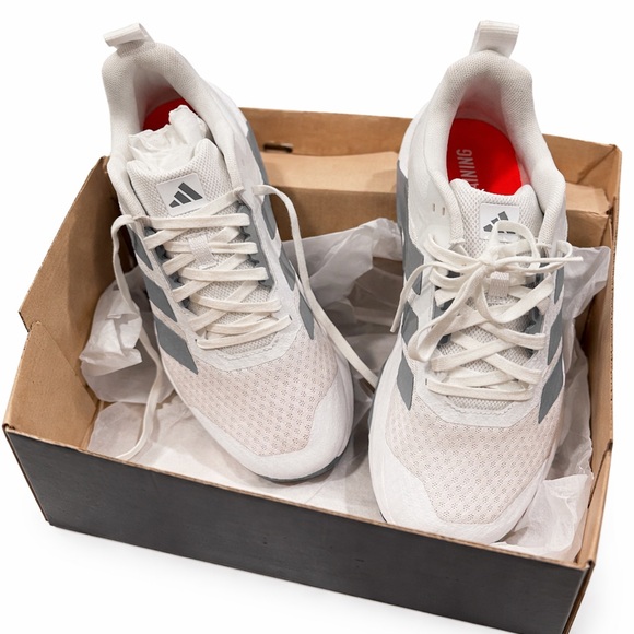 adidas Shoes - Adidas White and Gray Dropset Control Running Shoes